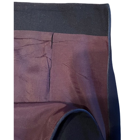 VINTAGE CHRISTIAN DIOR Pencil Skirt Navy Wool Pleats Back Lined Zipper USA 10 - Picture 6 of 10